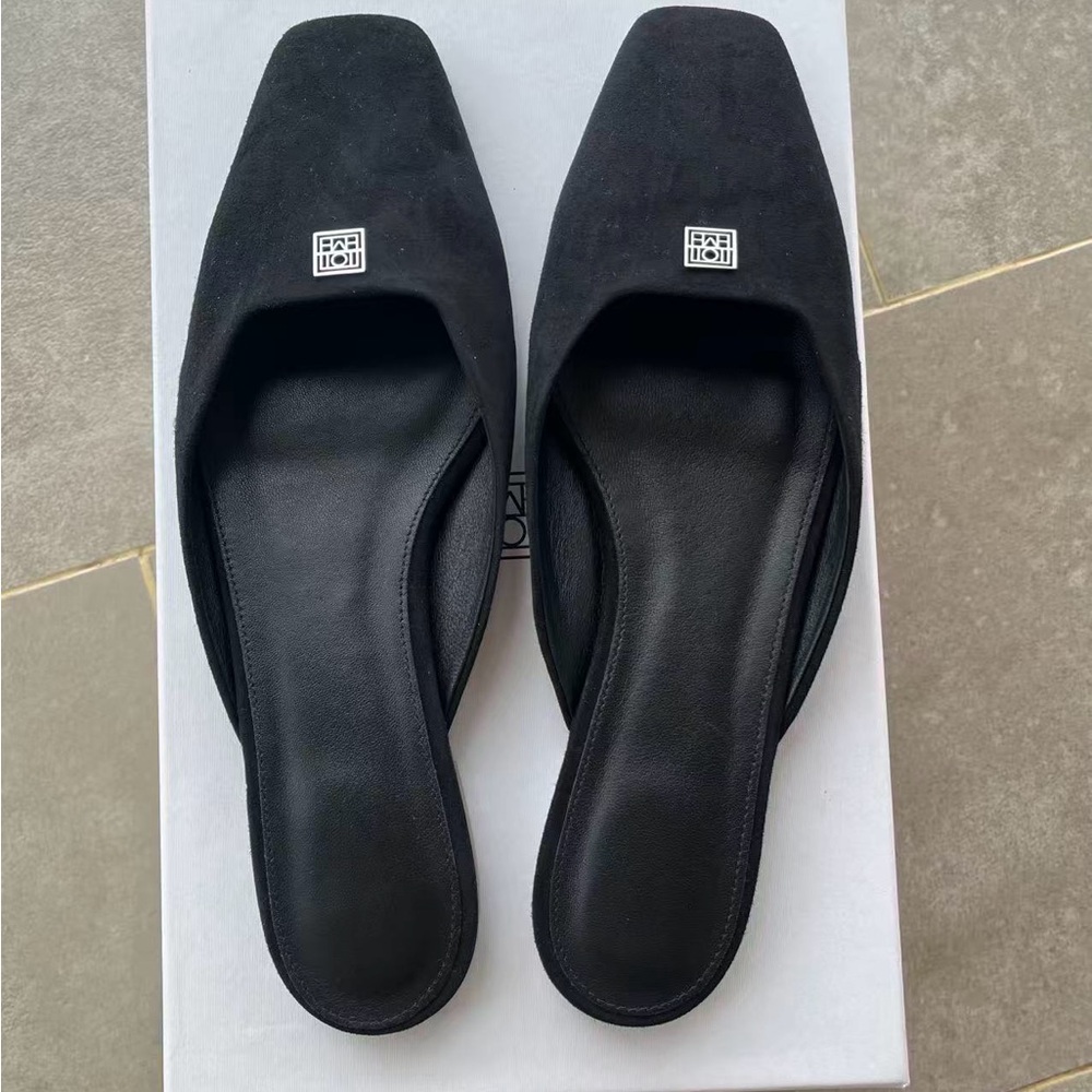 Toteme Black Suede Mules EU size 39 - Picture 3 of 4